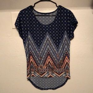 Graphic blue blouse